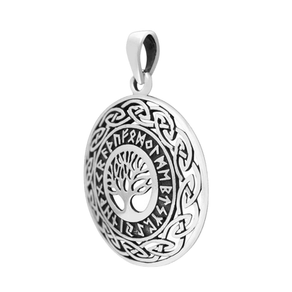 vkngjewelry Pendant Yggdrasil Viking Runes 925 STERLING SILVER PENDANT