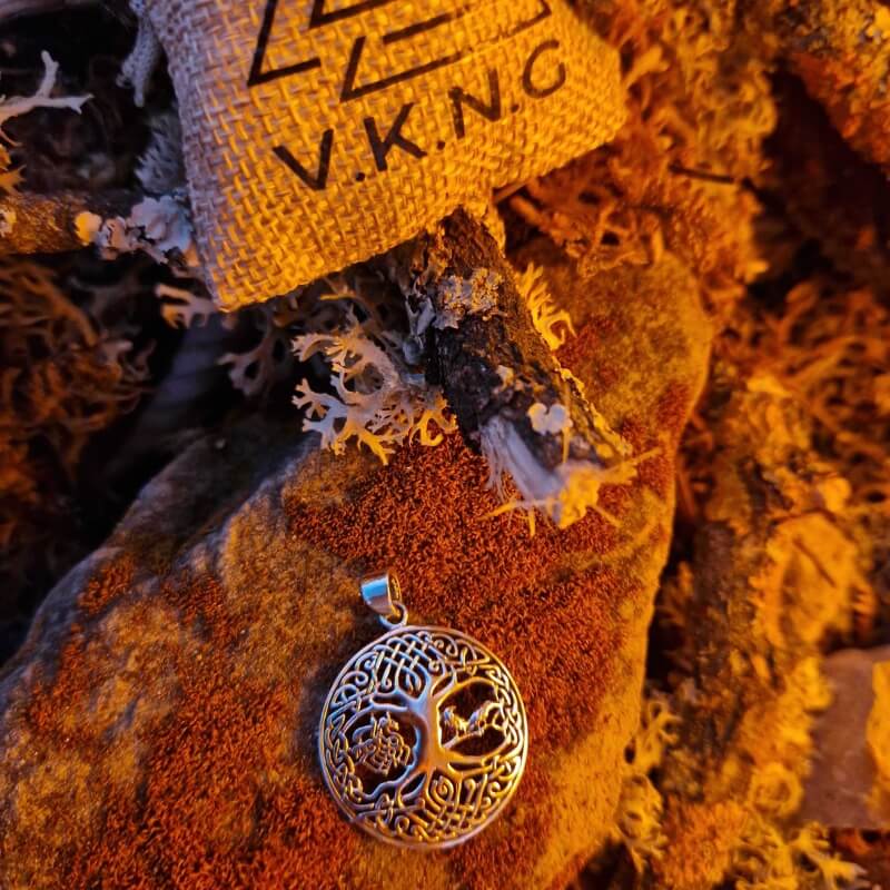 vkngjewelry Pendant Yggdrasil with Raven and Sleipnir 925 STERLING SILVER PENDANT