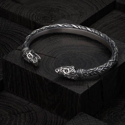Silver Cuff Hati & Skoll Viking Bracelet